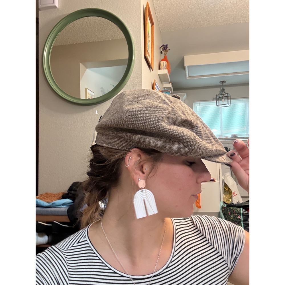 Brown Newsboy Cap Driving Hat Ivy Cap S/M